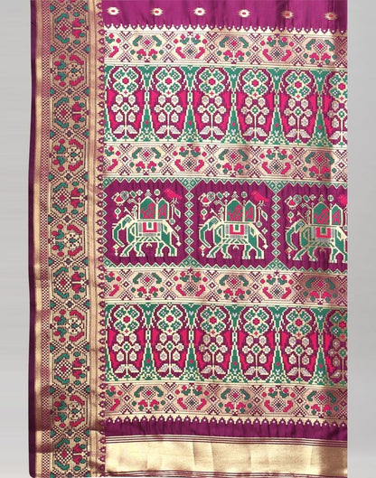 Wine Cotton Silk Saree | 2246S2024