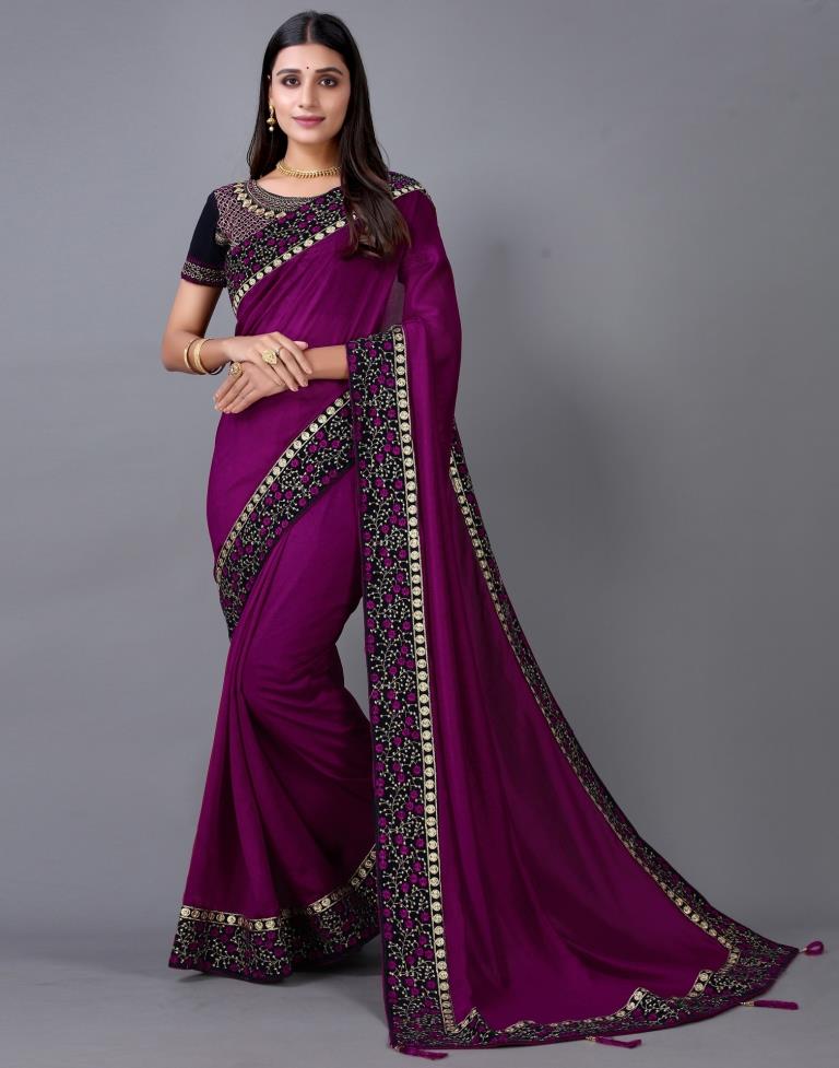 Wine Silk Saree | 2249S2053