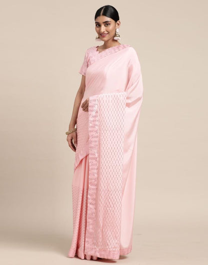 Light Pink Silk Saree