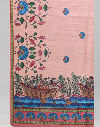 Peach Cotton Saree | 2254S141
