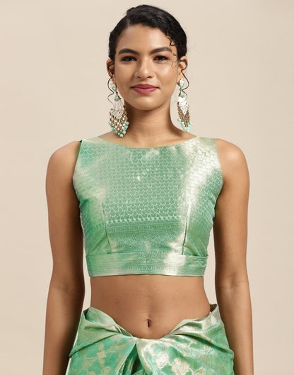Mint Green Silk Saree