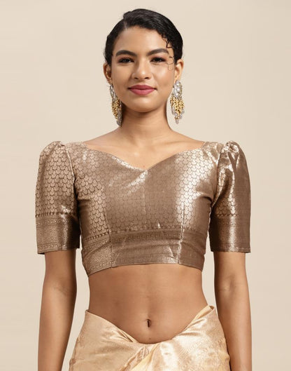 Khakhi Brown Silk Saree