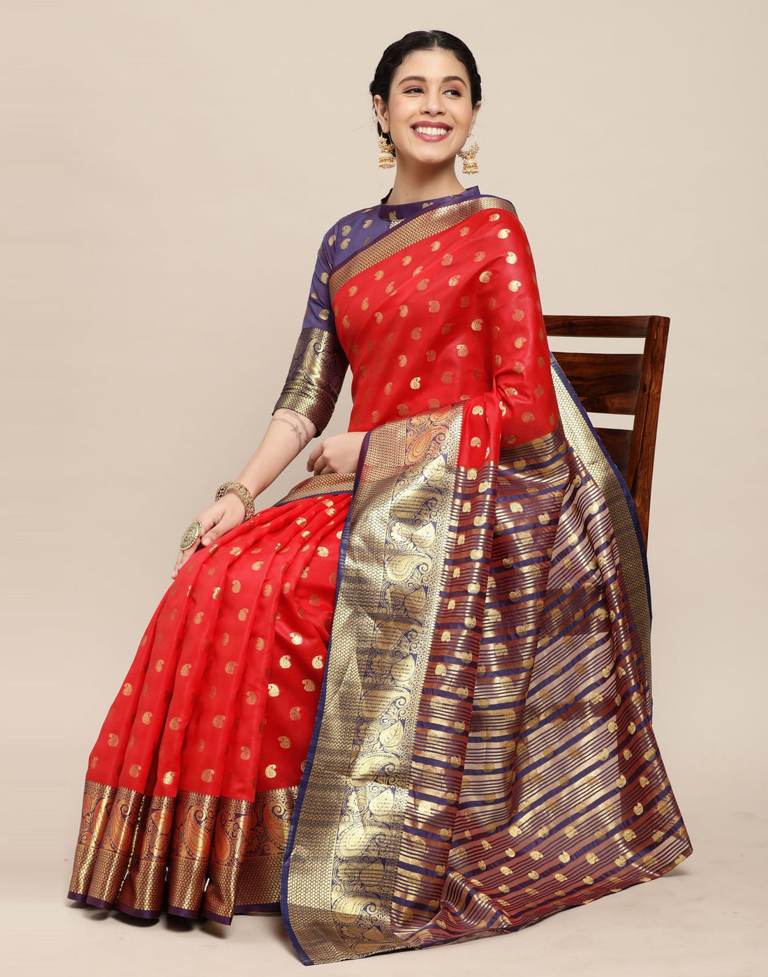 Red Banarasi Silk Saree