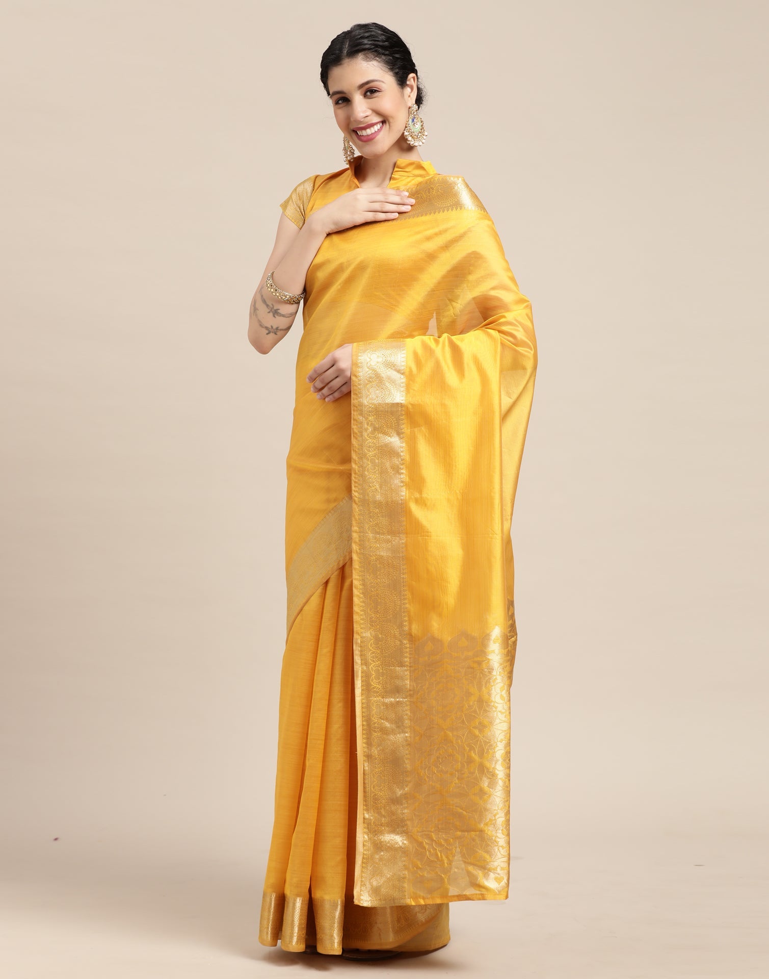 Yellow Silk Saree