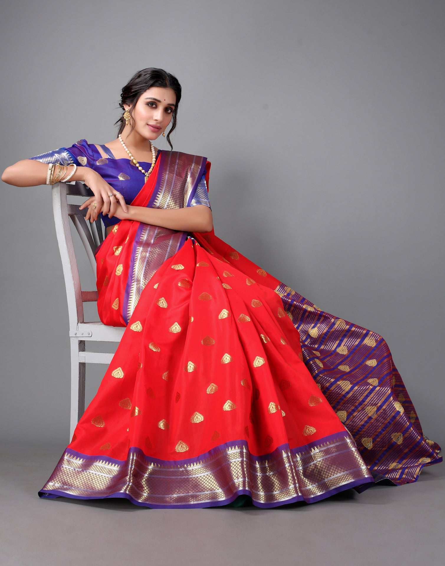 Red Banarasi Silk Saree