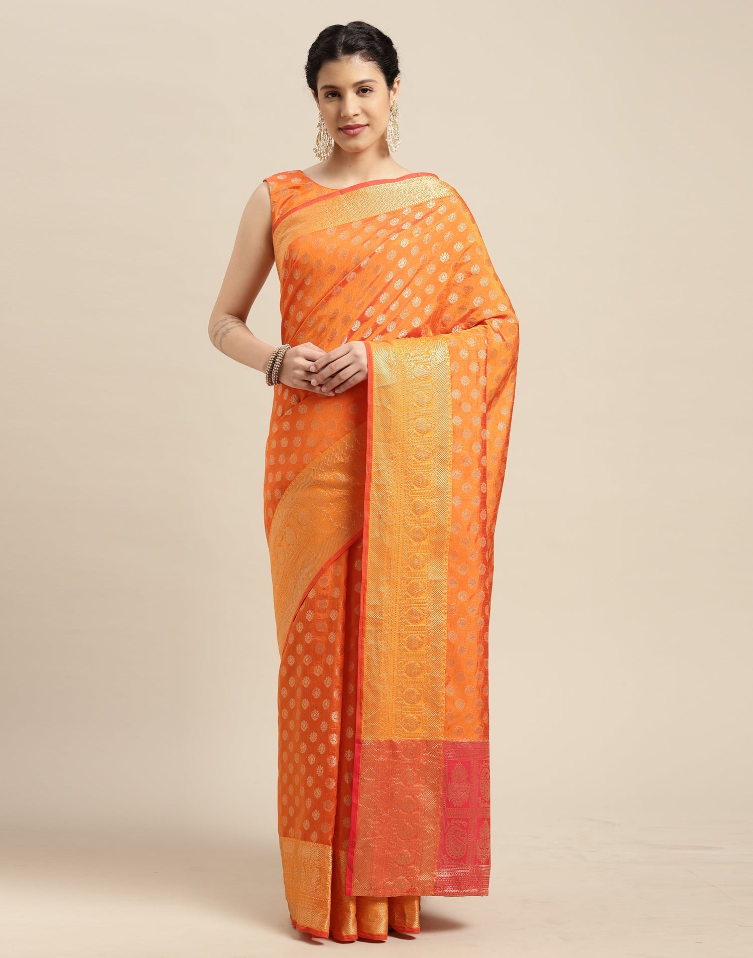 Orange Silk Saree