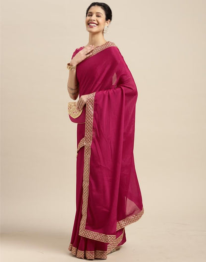 Cherry Pink Silk Saree