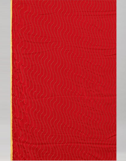 Red Chiffon Saree