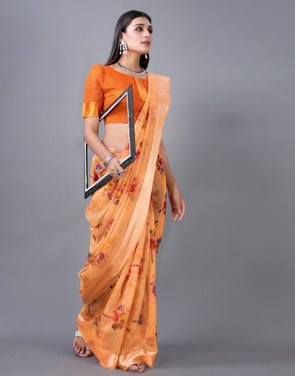 Orange Cotton Saree | 2298S774