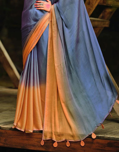 Steel Blue Chiffon Saree | 2301S120