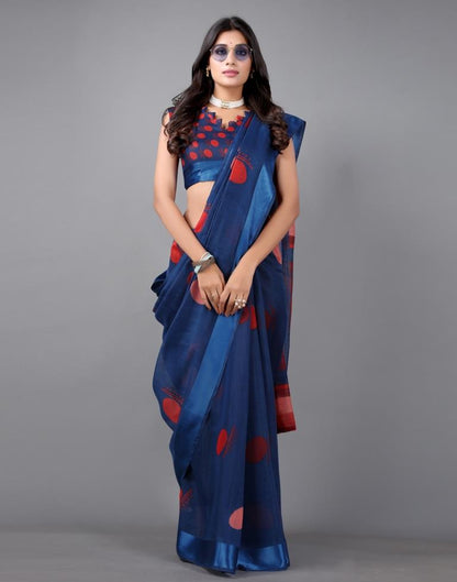 Cobalt Blue Cotton Saree | 2304S104