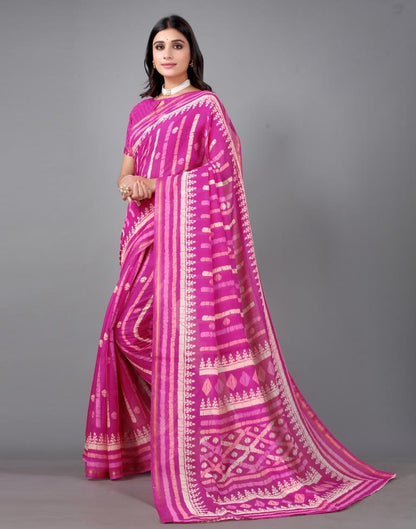 Pink Cotton Saree | 2308S122