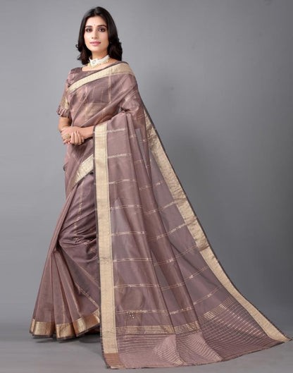 Rosewood Woven Organza Saree | 2309S132