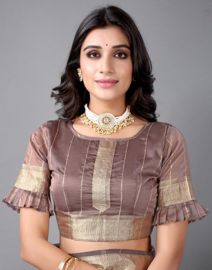 Rosewood Woven Organza Saree | 2309S132