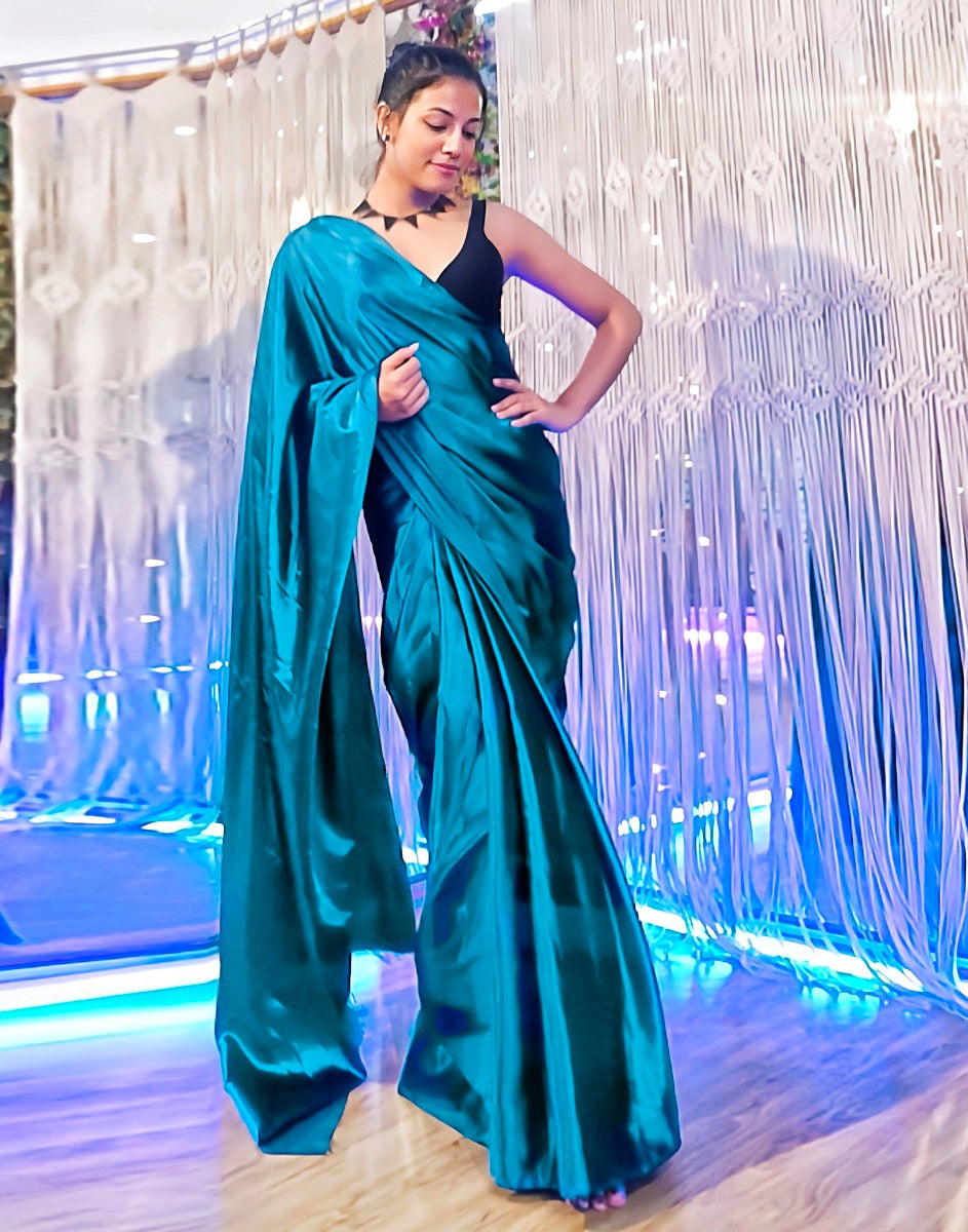Teal Blue Silk Saree | 2311S113