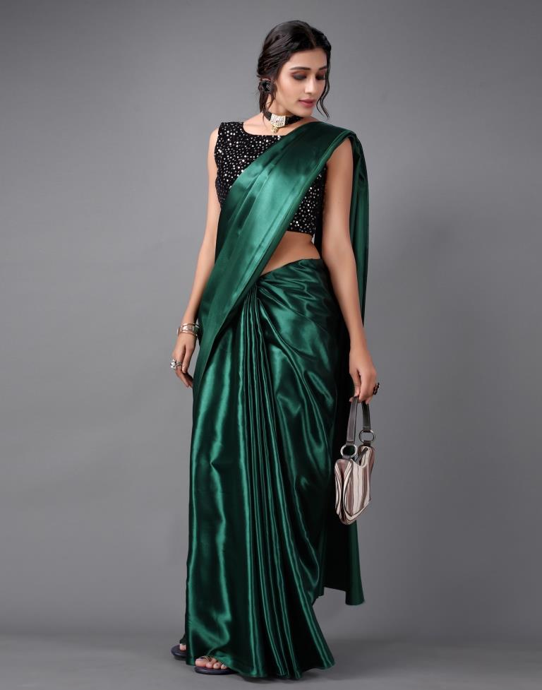 Bottle Green Silk Saree | 2311S114