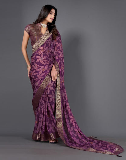 Purple Chiffon Saree | 2312S112