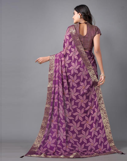 Purple Chiffon Saree | 2312S112