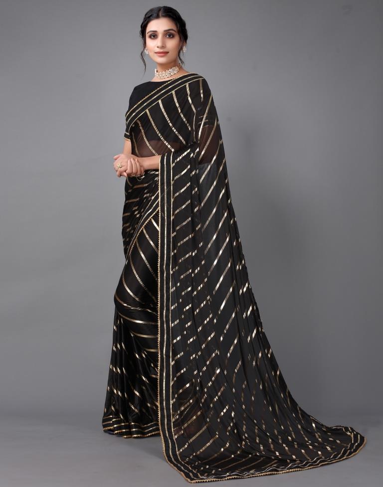 Black Silk Saree | 2314S158