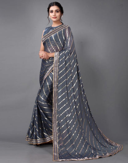 Grey Silk Saree | 2314S160