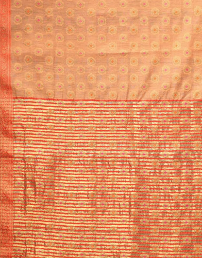 Peach Cotton Silk Saree