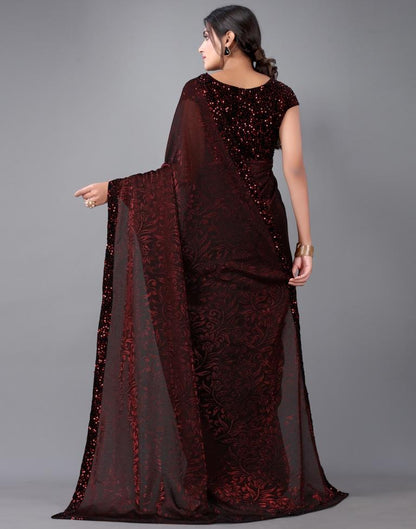 Maroon Woven Saree | 2324S211