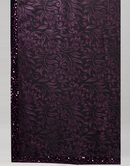 Wine And Black Woven Saree | 2324S212
