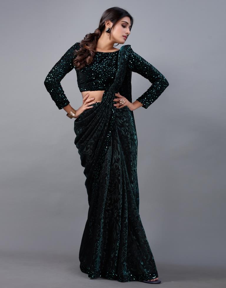 Rama Green Woven Saree | 2324S213