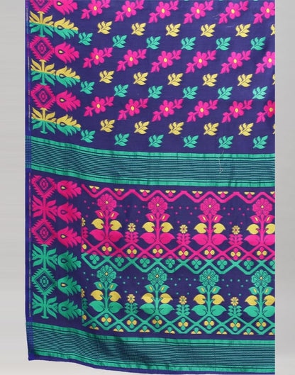 Royal Blue Jamdani Cotton Saree | 2325S2158