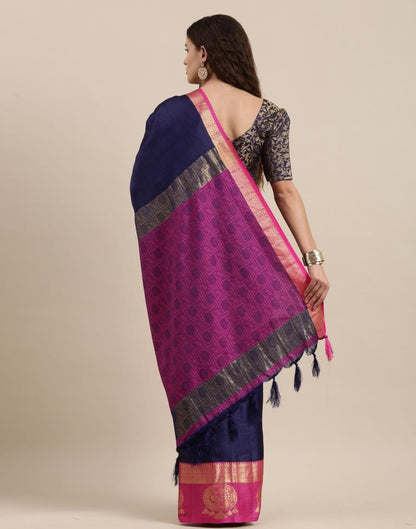 Navy Blue Silk Saree