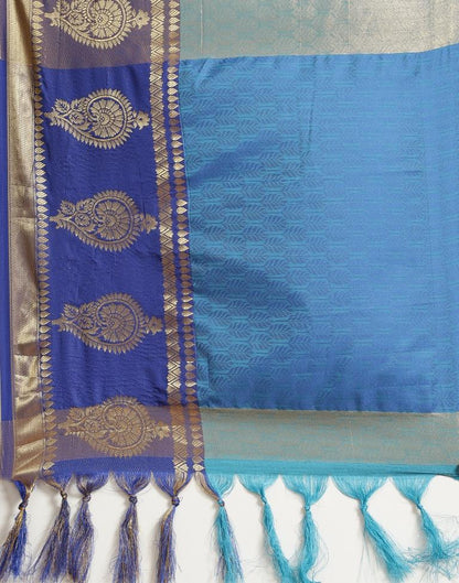 Peacock Blue Silk Saree