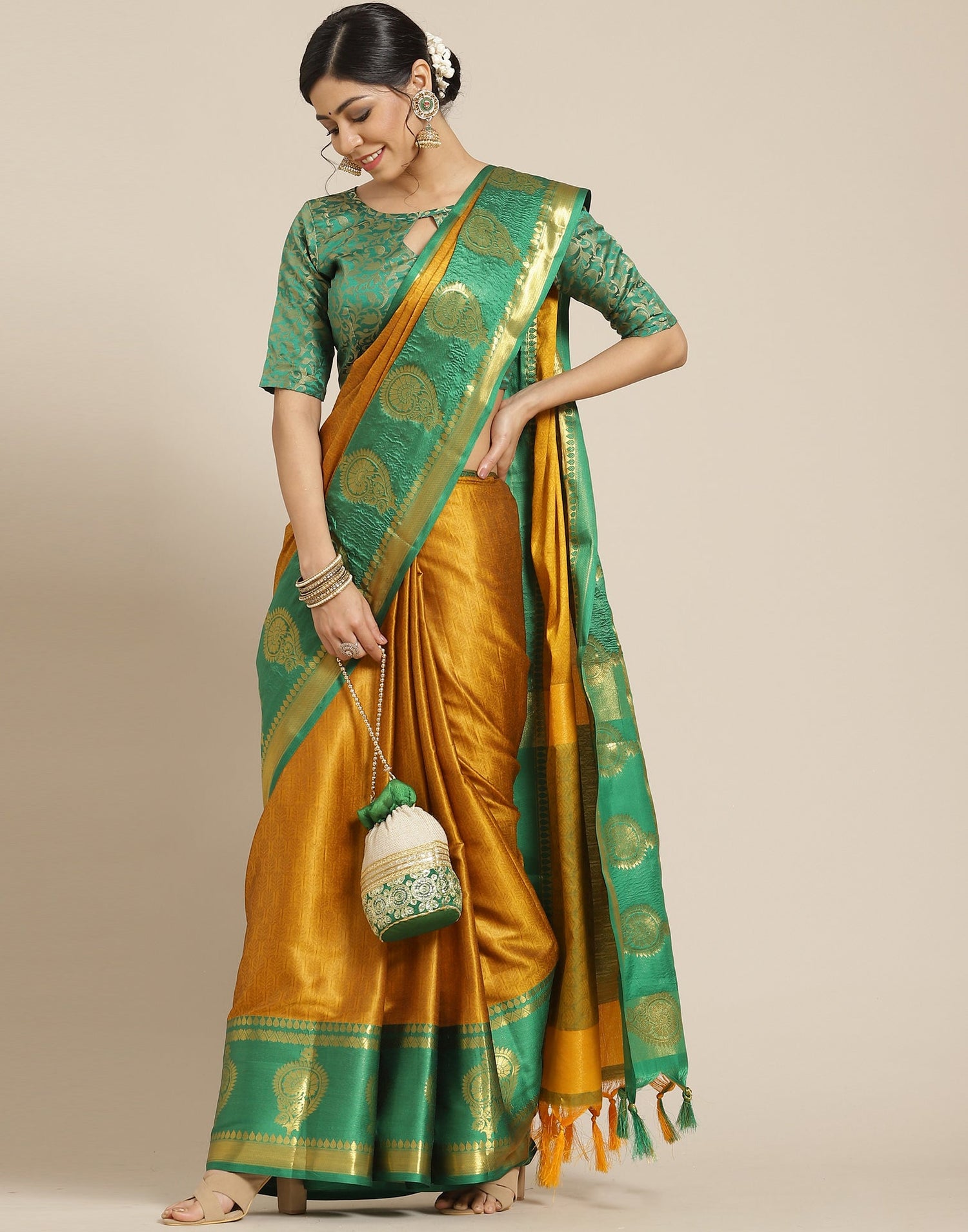 Turmeric Yellow Silk Saree