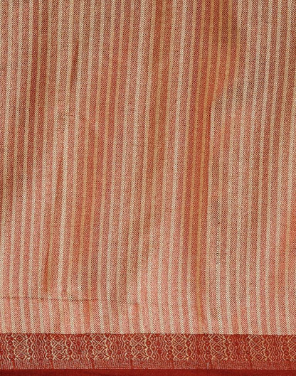 Beige And Maroon Silk Saree