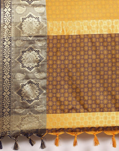 Mustard Yellow Silk Saree