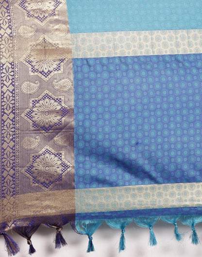 Peacock Blue Silk Saree