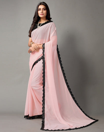 Light Pink Chiffon Saree | SLV2356S2176