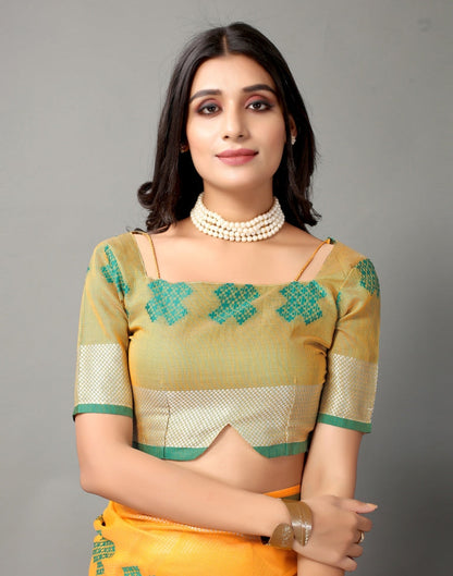 Light Orange Cotton Saree | SLV2358S2209