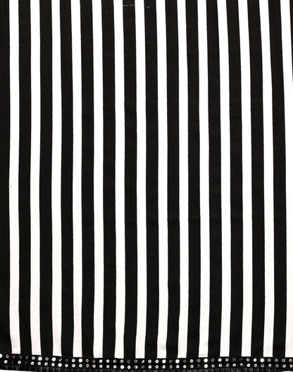 White and Black Printed Saree | SLV2359S112