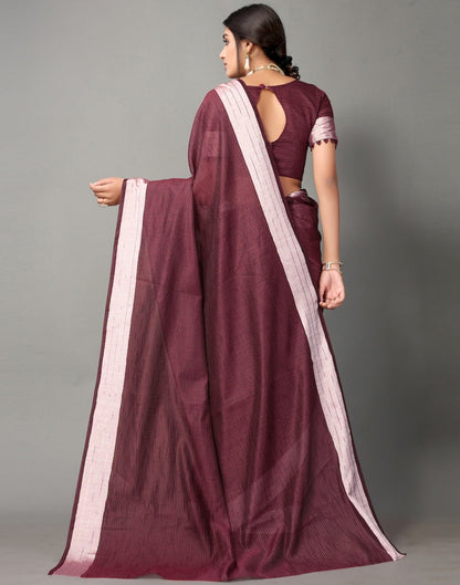 Wine Cotton Saree | SLV2363S585