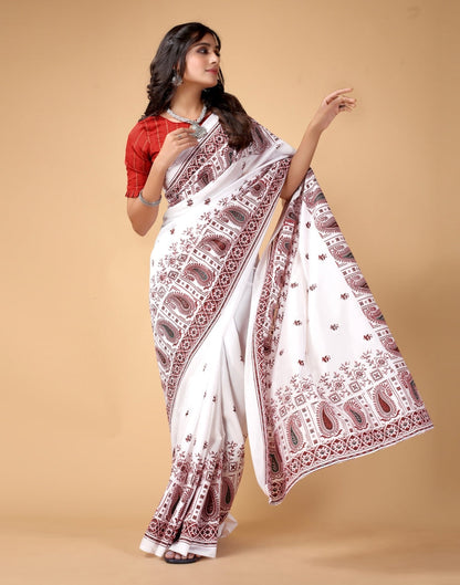 White Silk Saree | SLV2367S250