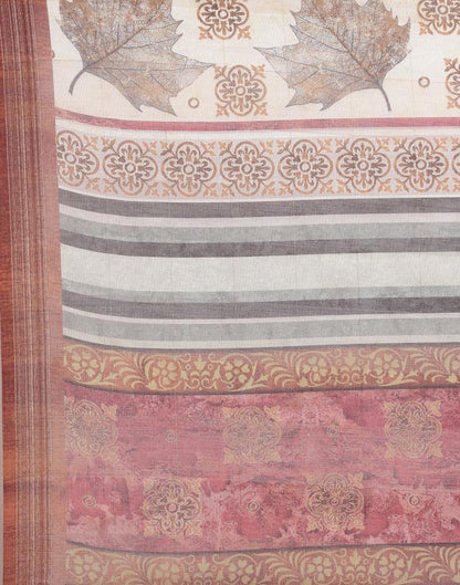 Dusty Green And Multicolored Viscose Saree