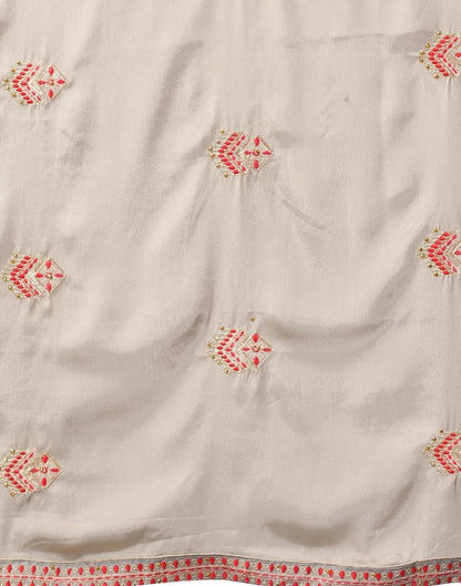 Beige Embroidery Saree