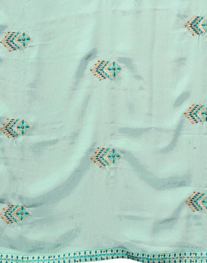 Mint Green Embroidery Saree