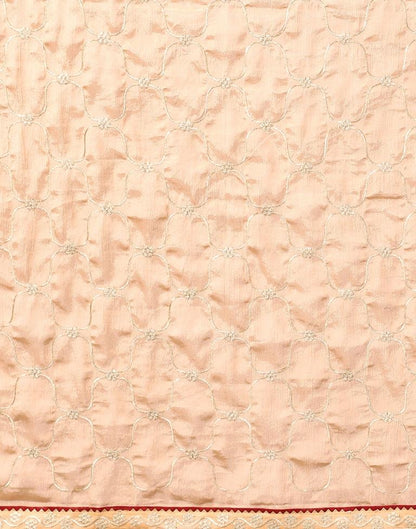 Peach Chinon Saree