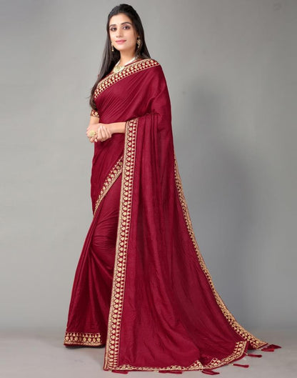 Maroon Silk Saree