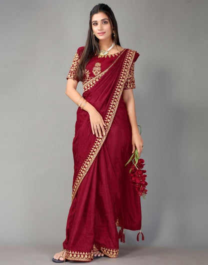 Maroon Silk Saree