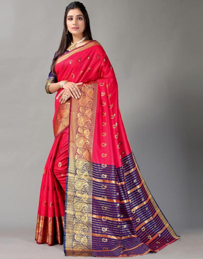 Cherry Red Silk Saree
