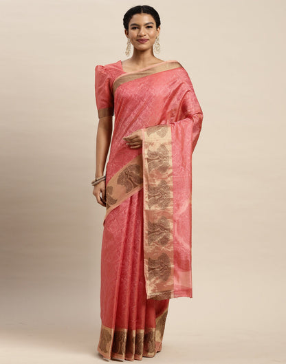 Rose Pink Organza Saree