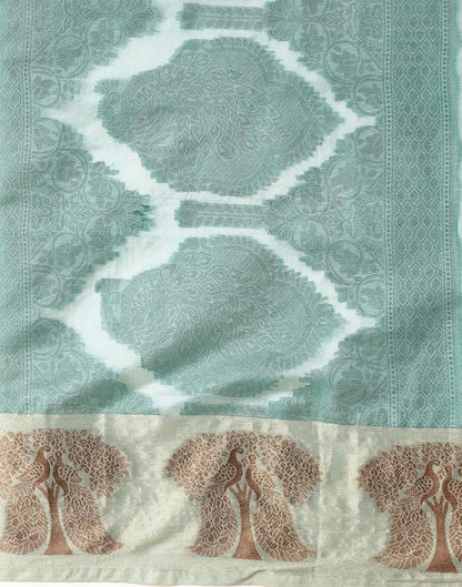 Aqua Green Organza Saree