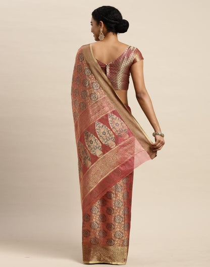 Onion Pink Organza Saree